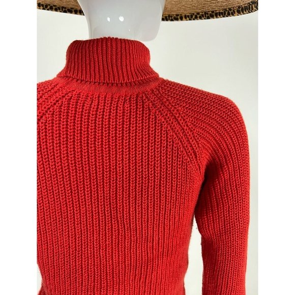 One Step Up Womens Pullover Sweater Red Ramie Blend Long Sleeve Turtleneck M - Picture 8 of 12